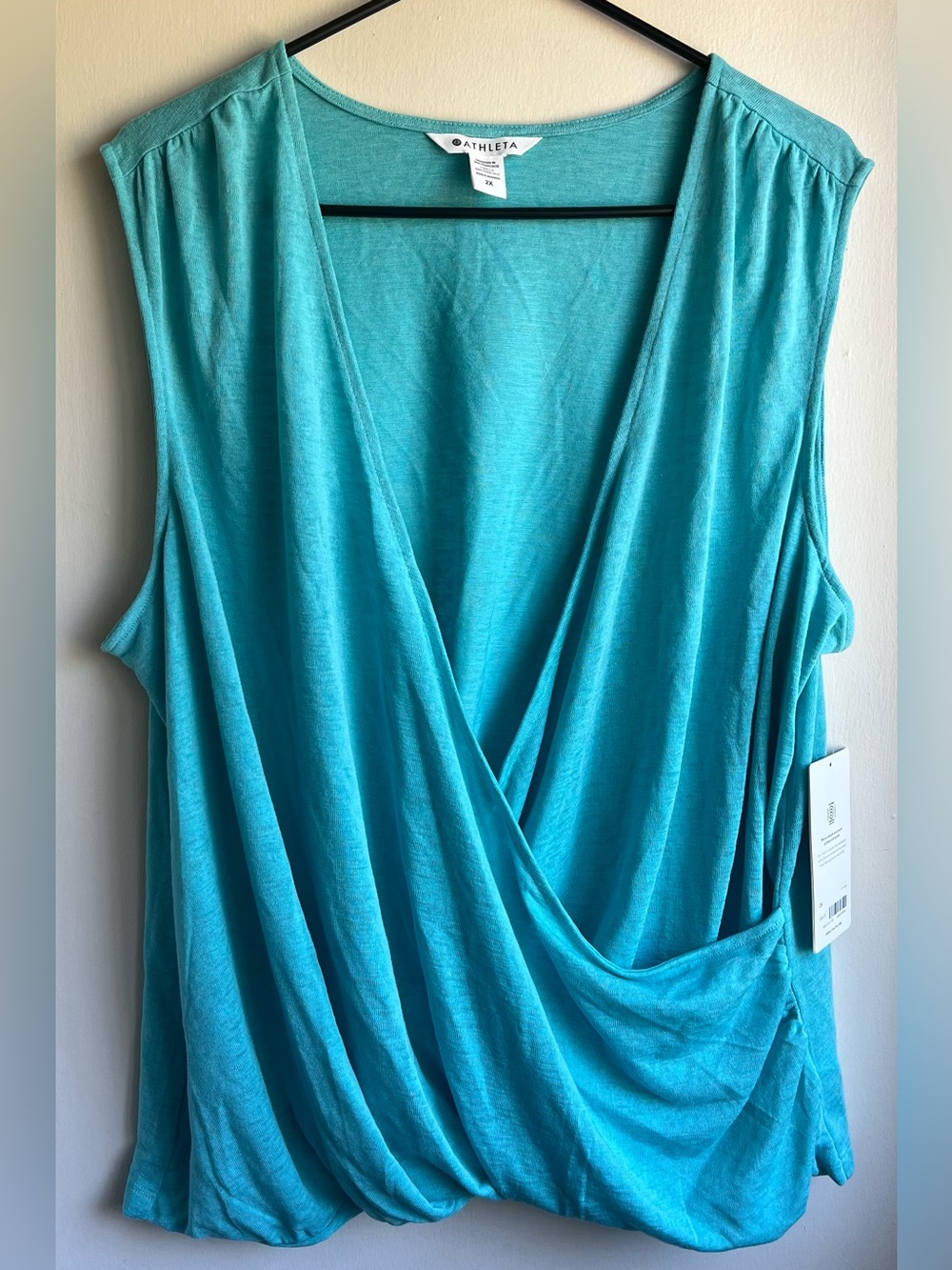 NWT Athleta Turquoise Wrap-Front Sleeveless Tank